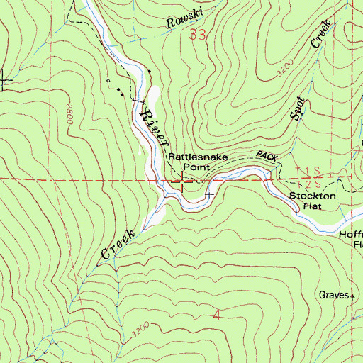 Topographic Map of Rattlesnake Point, CA