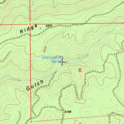 Topographic Map of Rattlesnake Spring, CA