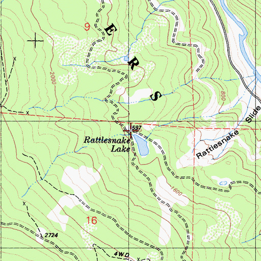 Topographic Map of Rattlesnake Trail, CA