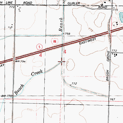 Topographic Map of Sullivan Lateral, IL