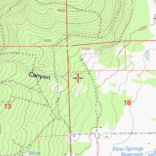 Topographic Map of Rawl Canyon, CA