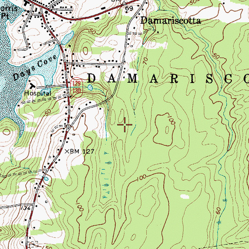 Topographic Map of Damariscotta Census Designated Place, ME
