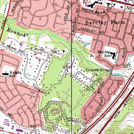 Topographic Map of Barclay Census Designated Place, NJ