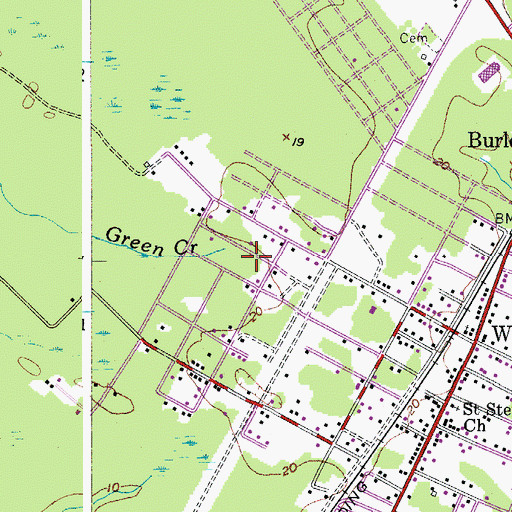 Topographic Map of Whitesboro Census Designated Place, NJ