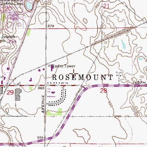 Topographic Map of Rosemount Township (historical), MN