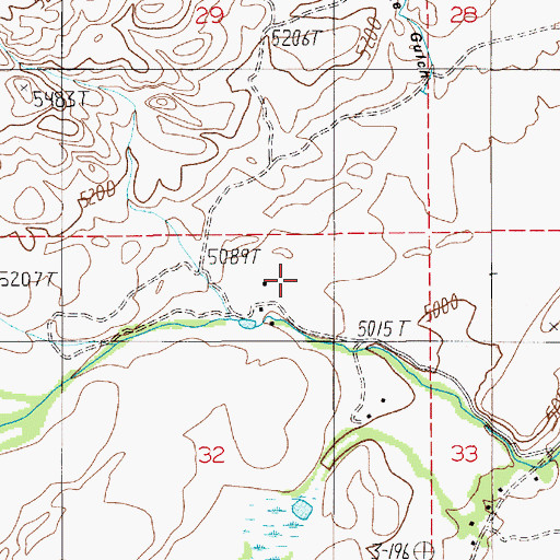 Topographic Map of North Glastonbury, MT