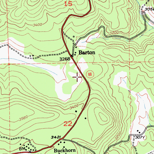 Topographic Map of Buckhorn, CA