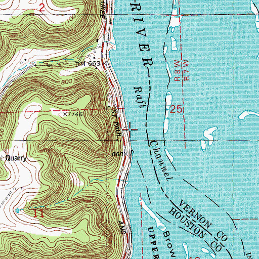 Topographic Map of Warner Post Light (historical), MN