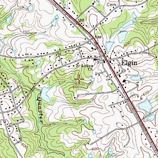 Topographic Map of Bailey's Greenhouse, SC