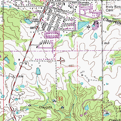 Topographic Map of Warrenton High School, MO