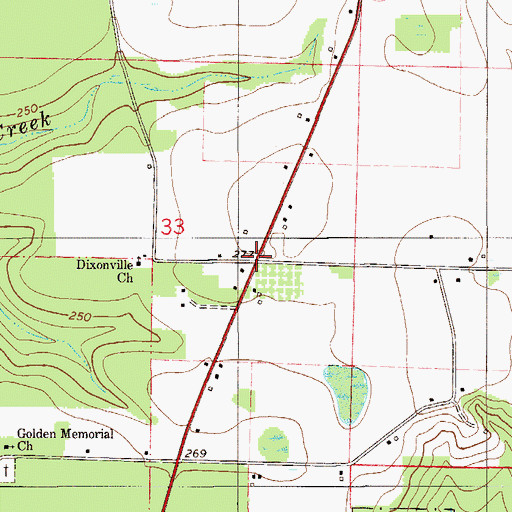 Topographic Map of Dixonville, FL