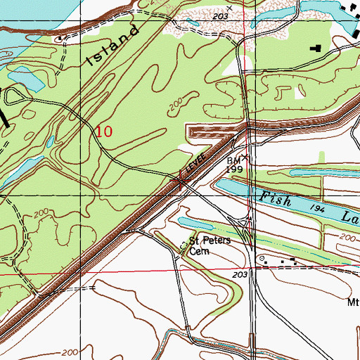 Topographic Map of Tunica Resorts, MS