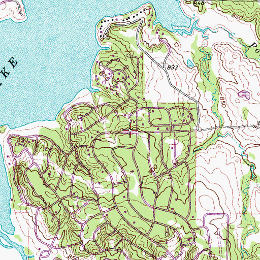 Topographic Map of Nocona Hills, TX