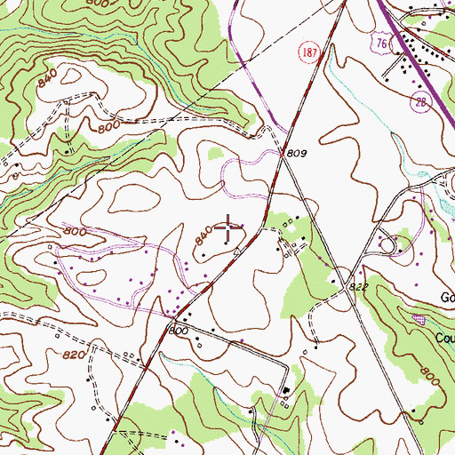 Topographic Map of Lodge's Greenhouses and Nursery, SC