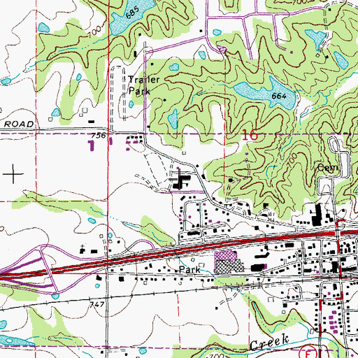 Topographic Map of Wright City High School, MO