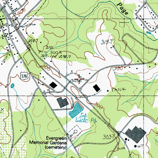 Topographic Map of Mountain View Berry Farms, SC