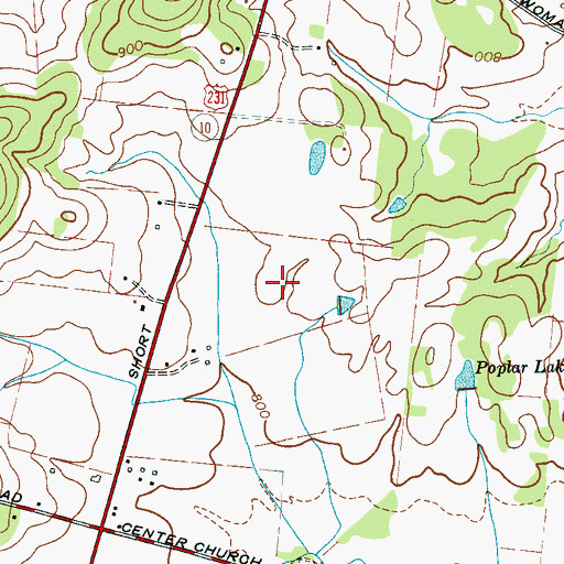 Topographic Map of Clearview Horse Farm, TN