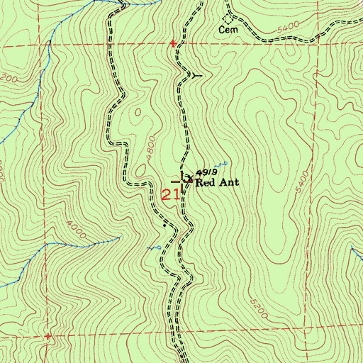 Topographic Map of Red Ant, CA