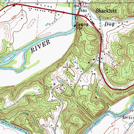 Topographic Map of Black Friar Farm, TN