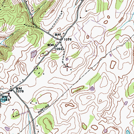 Topographic Map of Winfield Oaks Farm, TN