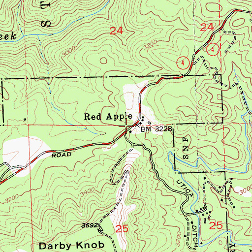 Topographic Map of Red Apple, CA
