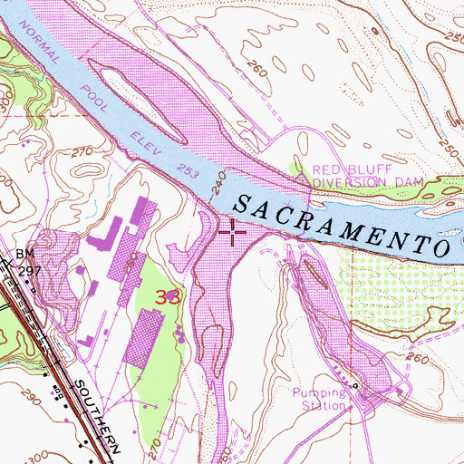 Topographic Map of Red Bank Creek, CA