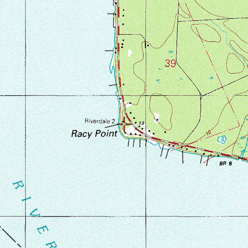 Topographic Map of Racy Point Post Light (historical), FL