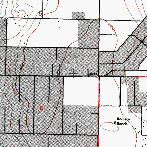 Topographic Map of El Cerro Mission Census Designated Place, NM
