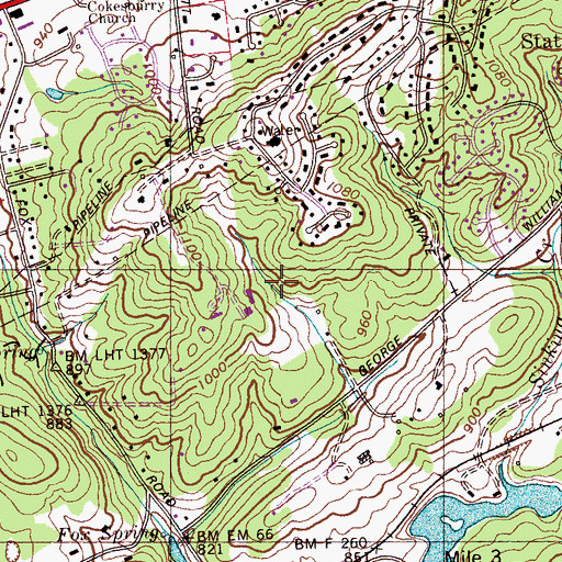 Topographic Map of Scenic View Farm, TN