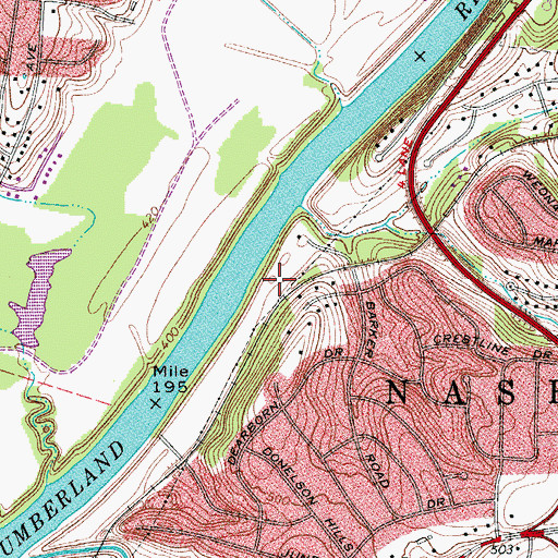 Topographic Map of Hidden Acres Farm, TN