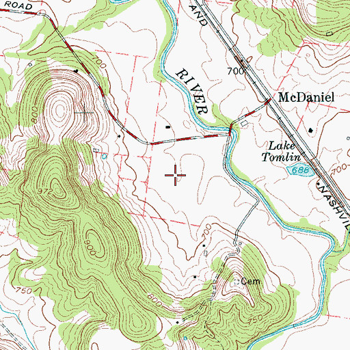 Topographic Map of Benchmark Farm, TN