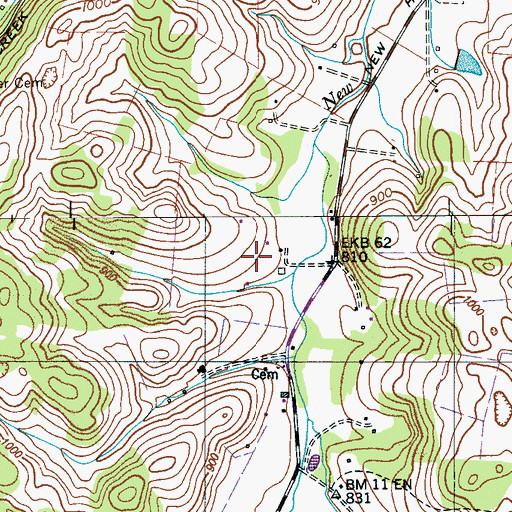 Topographic Map of Mercer Manor Farm, TN