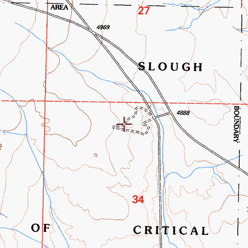 Topographic Map of Red Canyon Petroglphs, CA