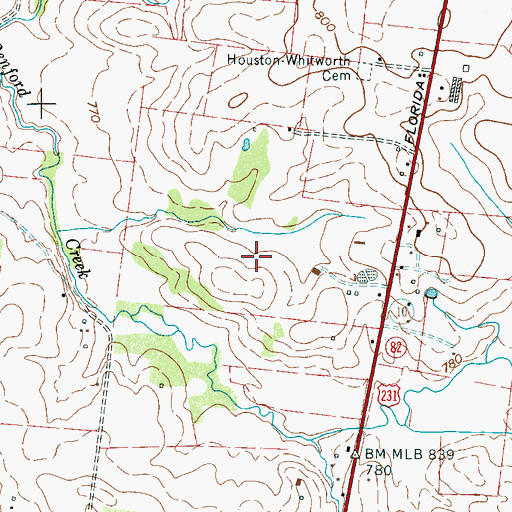 Topographic Map of Sand Creek Farms, TN
