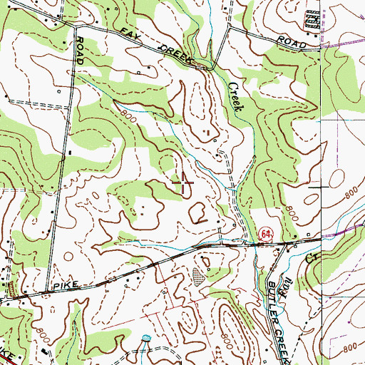 Topographic Map of Waterfall Farms, TN