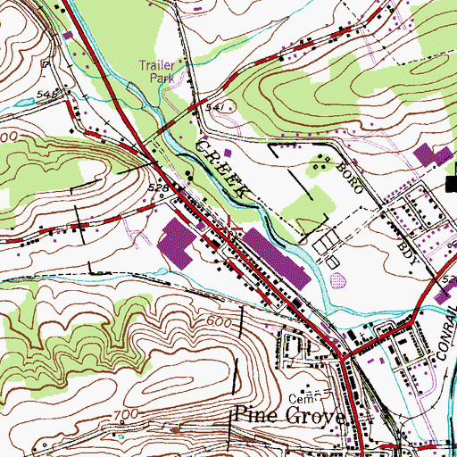 Topographic Map of North End Fire Company District 58 Station 2, PA