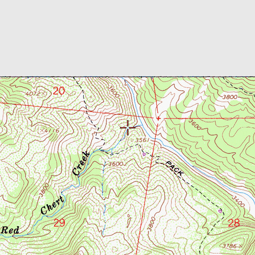 Topographic Map of Red Chert Creek, CA