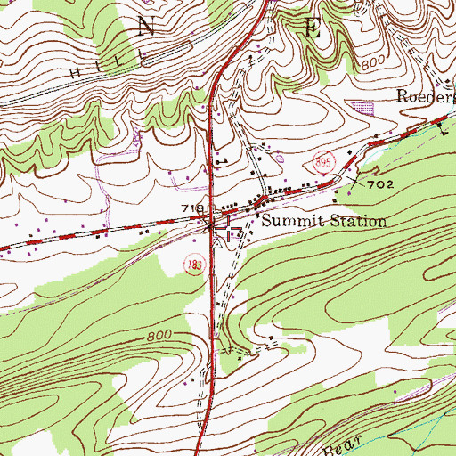 Topographic Map of Summit Station Fire Company District 34 Station 2, PA