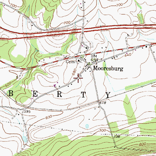 Topographic Map of Liberty Township Fire Company, PA