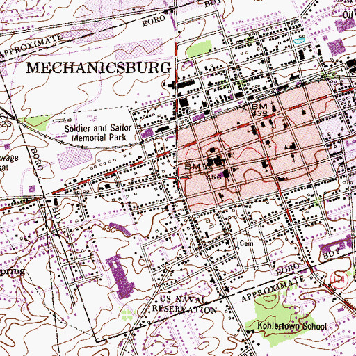 Topographic Map of Citizens Fire and Rescue Company Station 27, PA