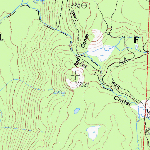 Topographic Map of Red Cones, CA