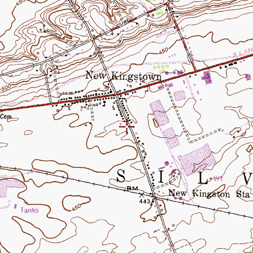 Topographic Map of New Kingstown Fire Company Station 33, PA