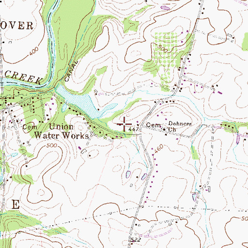 Topographic Map of Union Water Works Fire Company Station 7, PA