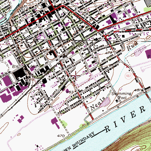 Topographic Map of Bloomsburg Fire Department Station 10, PA