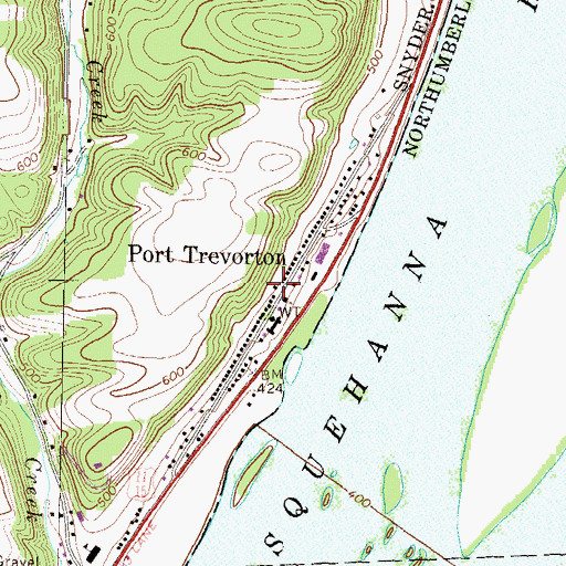 Topographic Map of Port Trevorton Fire Company Station 60, PA