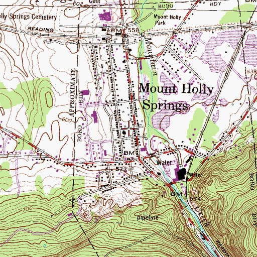Topographic Map of Citizens Fire Company Holly Station 36, PA