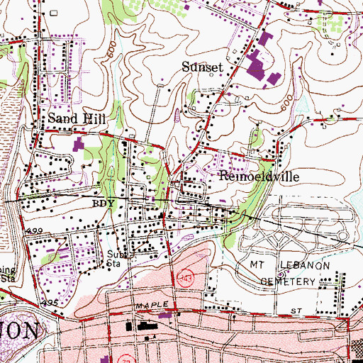 Topographic Map of Rural Security Fire Company Station 43, PA