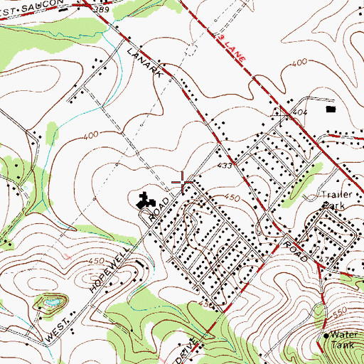 Topographic Map of Upper Saucon Volunteer Fire Department Station 27, PA