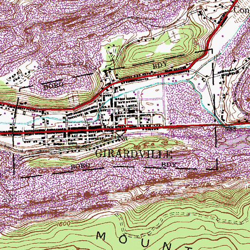 Topographic Map of Girard Hose Company District 45 Station 1, PA