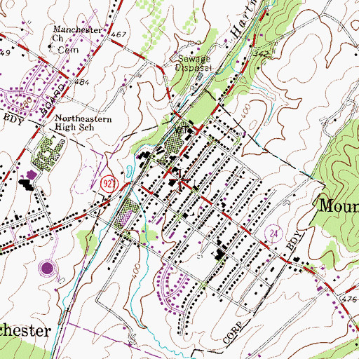 Topographic Map of Eagle Fire Company 1 Station 22, PA